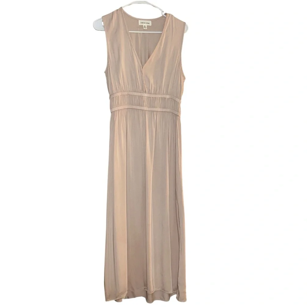 Anthropologie Cloth & Stone Sleeveless Deep-V Dress size small